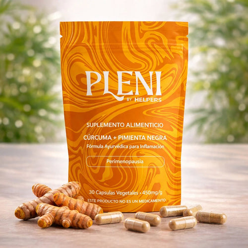 PLENI Cúrcuma + Pimienta Negra (Haridra) - Fórmula Ayurvédica para Inflamación - Perimenopausia